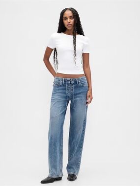 NWT Low Rise Lace-Up '90s Loose Jeans